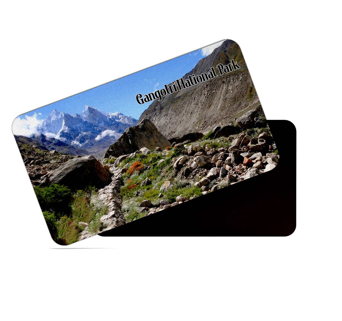 dhcrafts Multicolor Uttarakhand Gangotri National Park Design Rectangular Rubber Matte Finish Fridge Magnet / Magnetic Card Pack of 1 (8.6cm x 5.4cm)